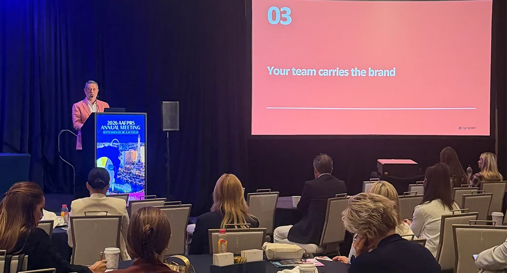 Symplast CEO Facundo Formica presenting at AAFPRS 2026