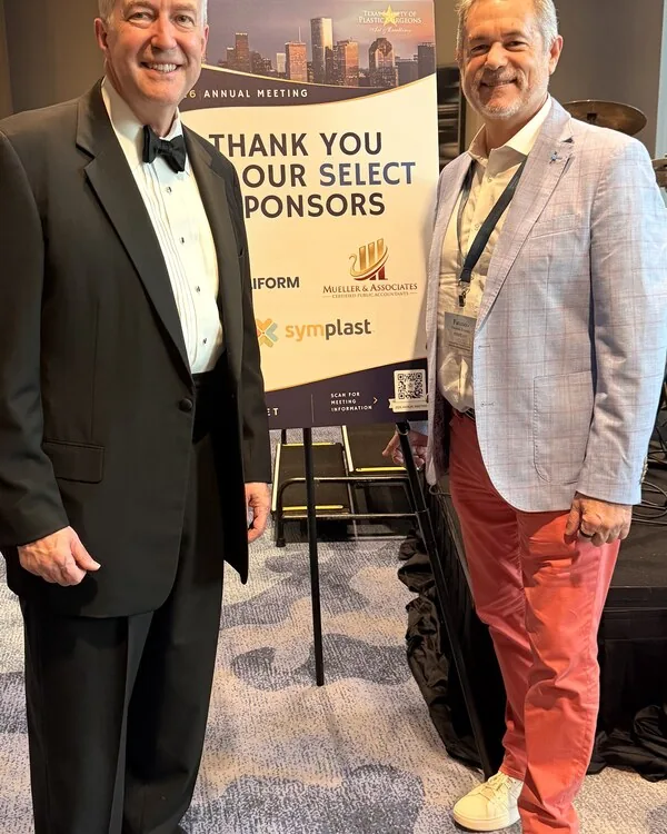 Facundo Formica with Dr. Don Collins, incoming president of the Texas Society of Plastic Surgeons